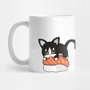 Tuxedo Cat Salmon Sushi Mug